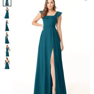 Elegant Azazie Teal Evening Gown